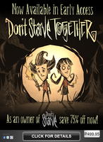 Don't Starve Together Early-Access advertisement on Steam.