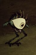 The Teenbird bends its knees and stares ahead in one of its idle animations.