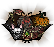 A group portrait of the contents found in the Hallowed Nights Belongings skin set.