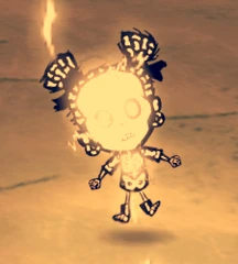 Walani getting struck by lightning.