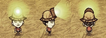 Walani wearing a Miner Hat.