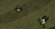 SpiderEatingBunnyPuff.png (237キロバイト) Spiderは地面においてあるBunny Puffを食べてしまう。