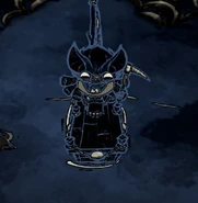 Wilba wearing both a Cowl and her large, naive smile.