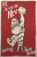 Wolfgang in the animated poster for the "...In with the new" update for Don't Starve Together.