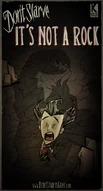 Wilson cowering in the shadow of a Rock Lobster in a poster for the It's Not a Rock! update.