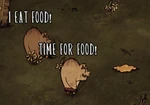 Hungry Pigs spotting food on the ground.