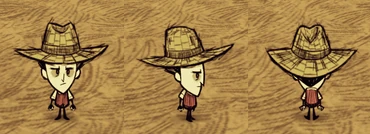 Wilson wearing a Straw Hat.