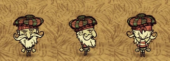 Woodlegs wearing a Tam o' Shanter.