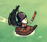 Willow sailing while wearing a Pirate Hat.