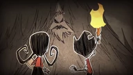 Willow and Wilson in the Don't Starve Together launch trailer.