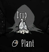 Spider Eggsをフィールドに植えようとするときの表示。