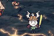 Wigfrid holding a Luxury Machete.