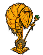 Mage statue as it appears with a gem in its socket.