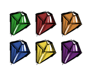 The gems as they appear in the mage statue staves.