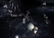 Friendly Damaged Bishop attacking a Tentapillar for the player.