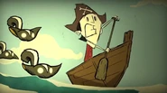 Three Stink Rays chasing Wilson, as seen in the Shipwrecked early access trailer.
