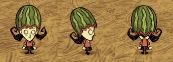 Willow wearing a Fashion Melon.