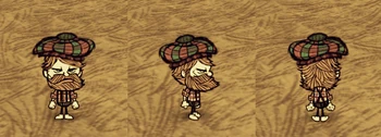 Woodie wearing a Tam o' Shanter.