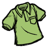 Common Collared Shirt A 'science experiment green' colored polo shirt. Don't let your collar flap in the wind. See ingame