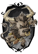 Retrato da Skin de Wortox "The Minotaur" em DST.