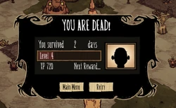 死亡時會獲得經驗。