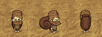 Woodie wearing Snurtle Shell Armor.