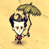 Wilson holding a Tropical Parasol.