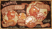 The Vargling, Kittykit, and Ewelet as they appear in the Cute Fuzzy Animals update poster.