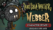 Webber in a promotional image for them Character Update.