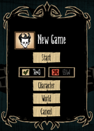 DS - New Game menu