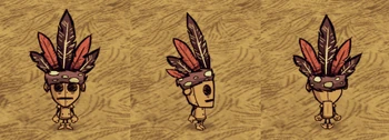 WX-78 wearing a Feather Hat.