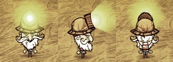 Woodlegs wearing a Miner Hat.
