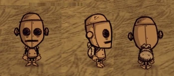 WX-78 裝備小豬包。