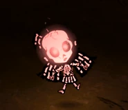 Wendy struck by Lightning in the Reign of Giants DLC, showing she has bones in her hair, skirt and flower.