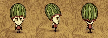 Wilson wearing a Fashion Melon.