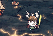 Wigfrid segurando um Facão de luxo.