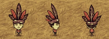 Walani wearing a Feather Hat.
