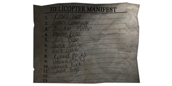 Helicopter Manifest