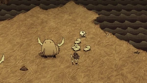 精製業者の骸骨と切り石