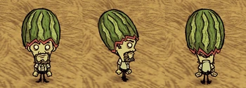 Warly wearing a Fashion Melon.