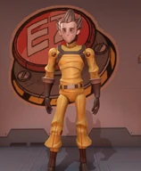 Wilson as a mask, part of Hot Lava customization.