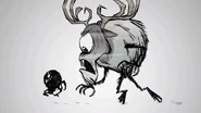 Deerclops chasing Webber in the Reign of Giants winter teaser trailer.