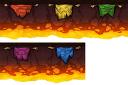 All variants of the banners hung at the edge of the arena.