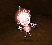 Wigfrid struck by Lightning, showing she has bones in her hair.