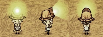 Warly wearing a Miner Hat.