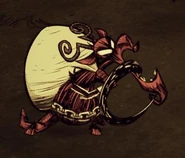 Krampus greift mit seinen Füßen einen Feind an.