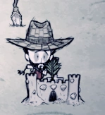 Wilson régénèrant sa santé mentale en restant à proximité du château de salbe