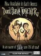 Bảng quảng cáo Don't Starve Together Early-Acces trên Steam.