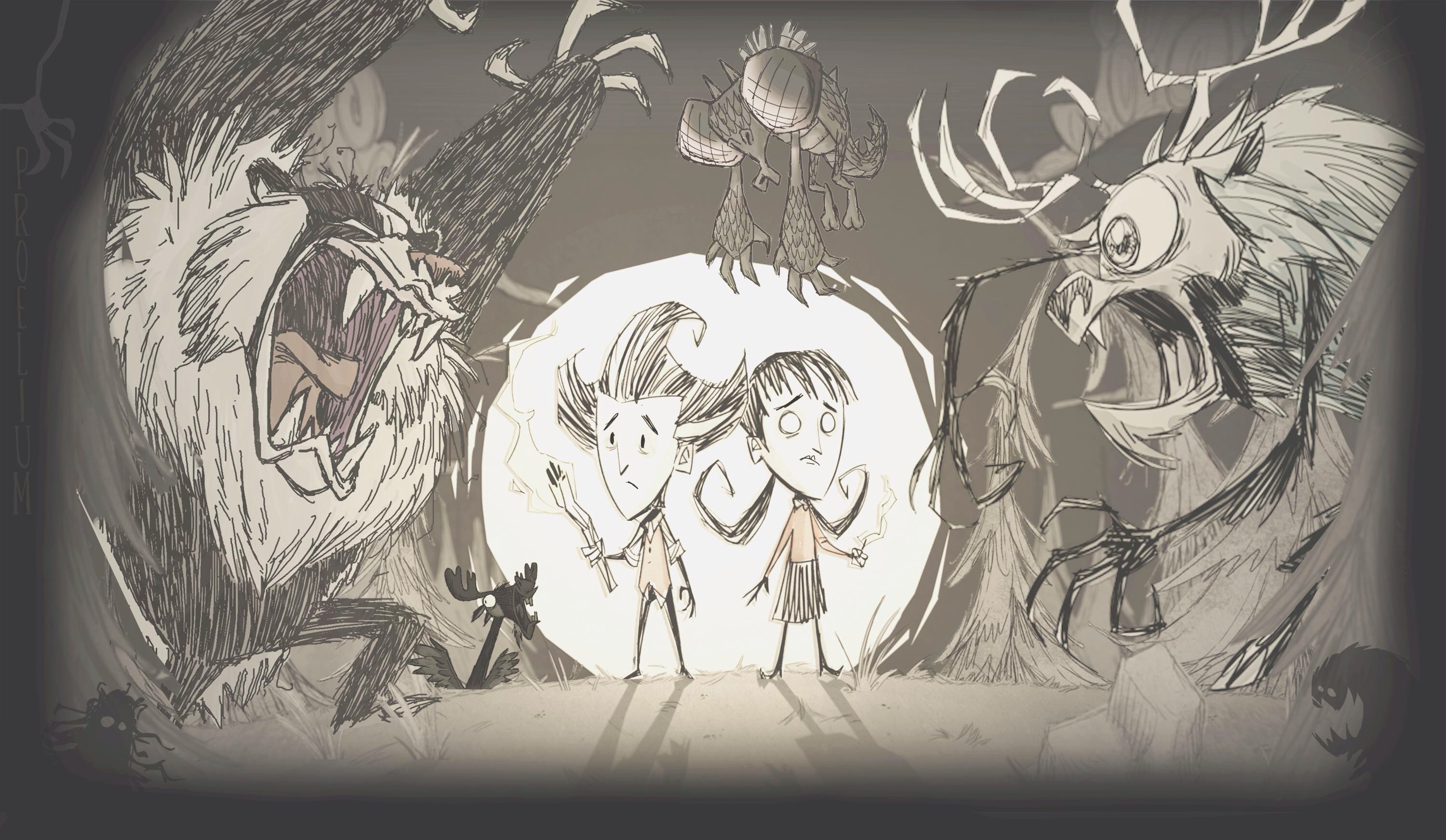 Don t start new. Don't Starve together. Don't Starve together обои. Don't Starve кошмары. Каменный лобстер don't Starve.