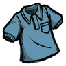 Рубашка поло (Collared Shirt) Common Рубашка цвета голубой резиновой перчатки. Следи, чтобы ветер не трепал воротник.